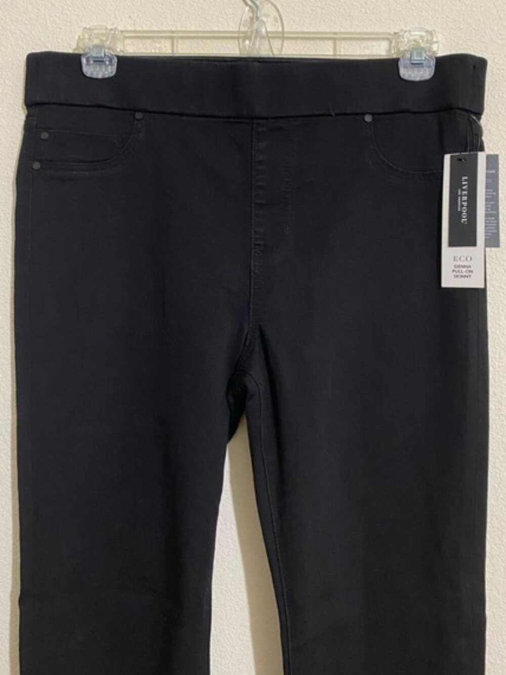 LIVERPOOL Eco Sienna Skinny Pull-On Stretch Black Jeans Women's Size 14/32
